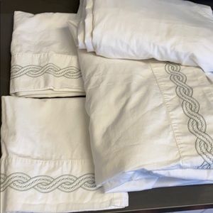 King size embroidered sheet set
